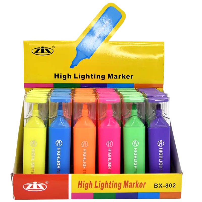 Text marker "WB" /BX-802/ neon, mixed colors (36/1152)