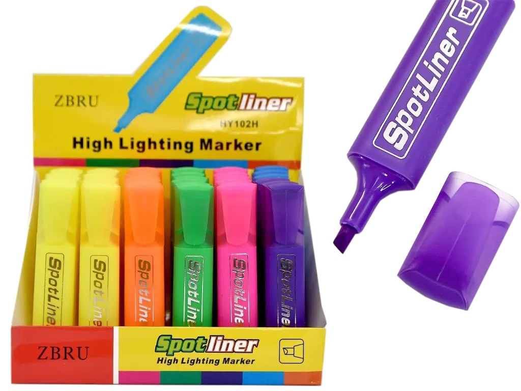Text marker "WB" /HY-102H/ neon, mixed colors (36/864)