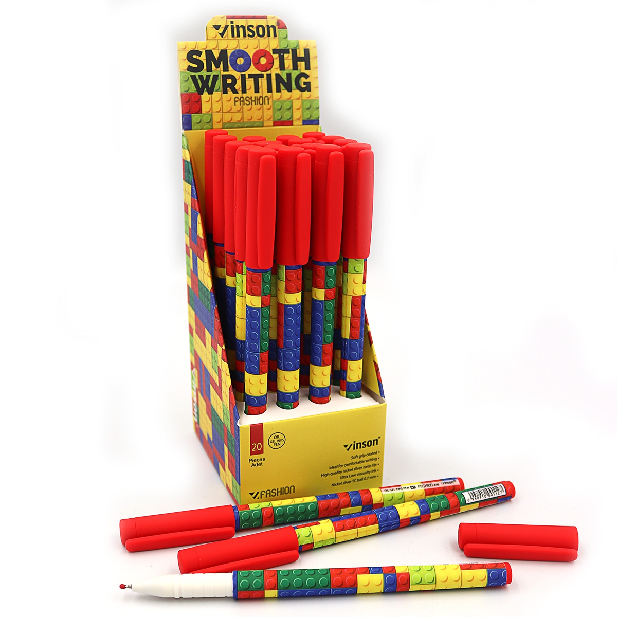 Oil pen "Vinson" /A16/ "Lego" softtouch 0.7mm, blue (20)