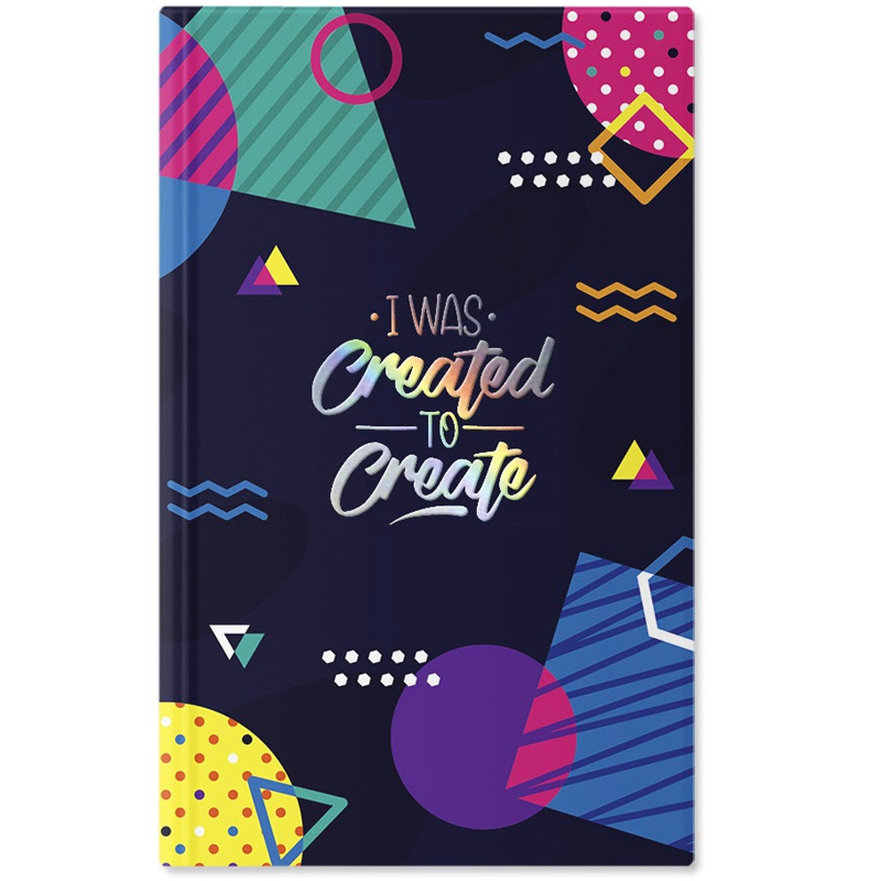 Notebook BV-1T A5/88,## No. 0002-8 "Created to create" tv. cover, Soft-touch, cream. bl-70g/m (22)