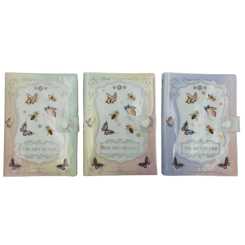 Notebook 11.6*16.5/128 sheets "JO" /LB36K34-4358/ "Butterflies" transparent cover, mix (1/36/144)