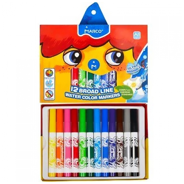 Markers "Marco Super Washable" 12 pcs. /1630-12SV/ (1/12/48)