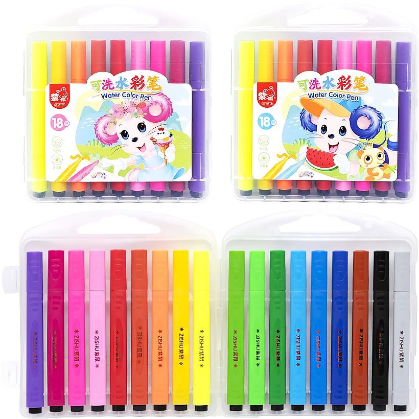 Markers "JO" /204-18/ "Mouse" 18 col. triangular case, plastic box (1/24/72)