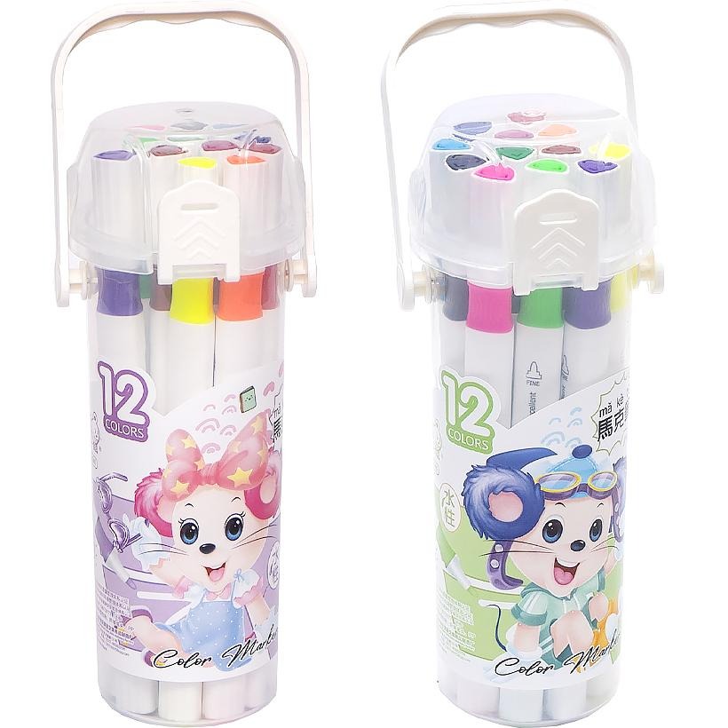 Markers "JO" /241-12/ "Mouse" 12 col. bilateral, triangular housing, plastic box (1/18/108)
