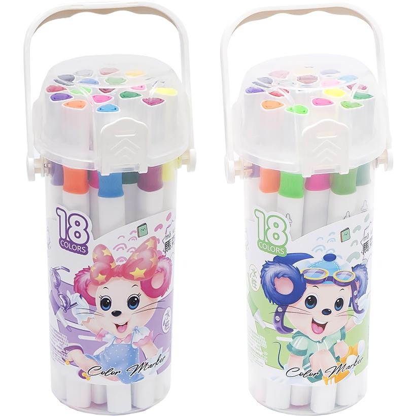 Markers "JO" /241-18/ "Mouse" 18 col. bilateral, triangular housing, plastic box (1/12/72)