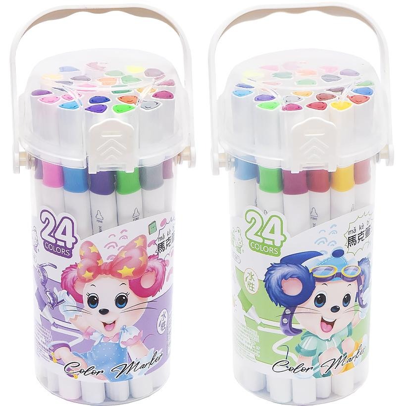 Markers "JO" /241-24/ "Mouse" 24 col. bilateral, triangular housing, plastic box (1/14/56)