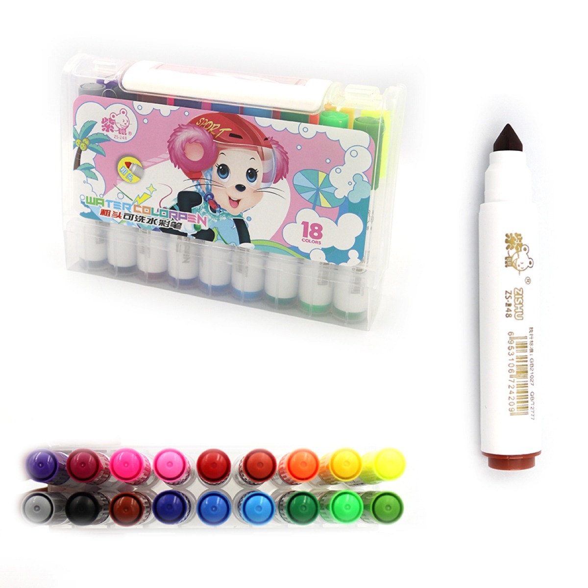 Markers "JO" /248-18/ "Mouse" 18 col. plastic box (1/12/72)