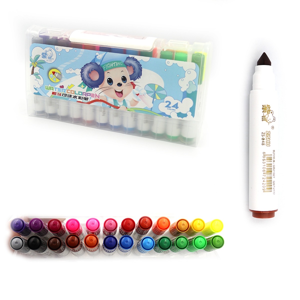 Markers "JO" /248-24/ "Mouse" 24 col. plastic box (1/14/56)
