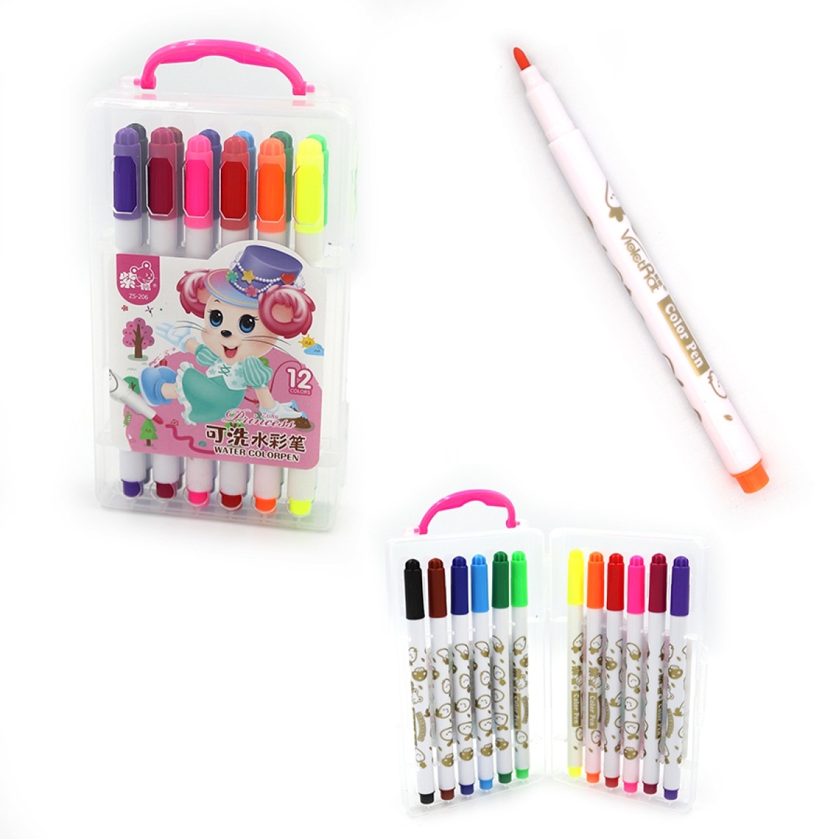 Markers "JO" /ZS-206-12/ "Mouse" 12 col. plastic box (1/40/160)