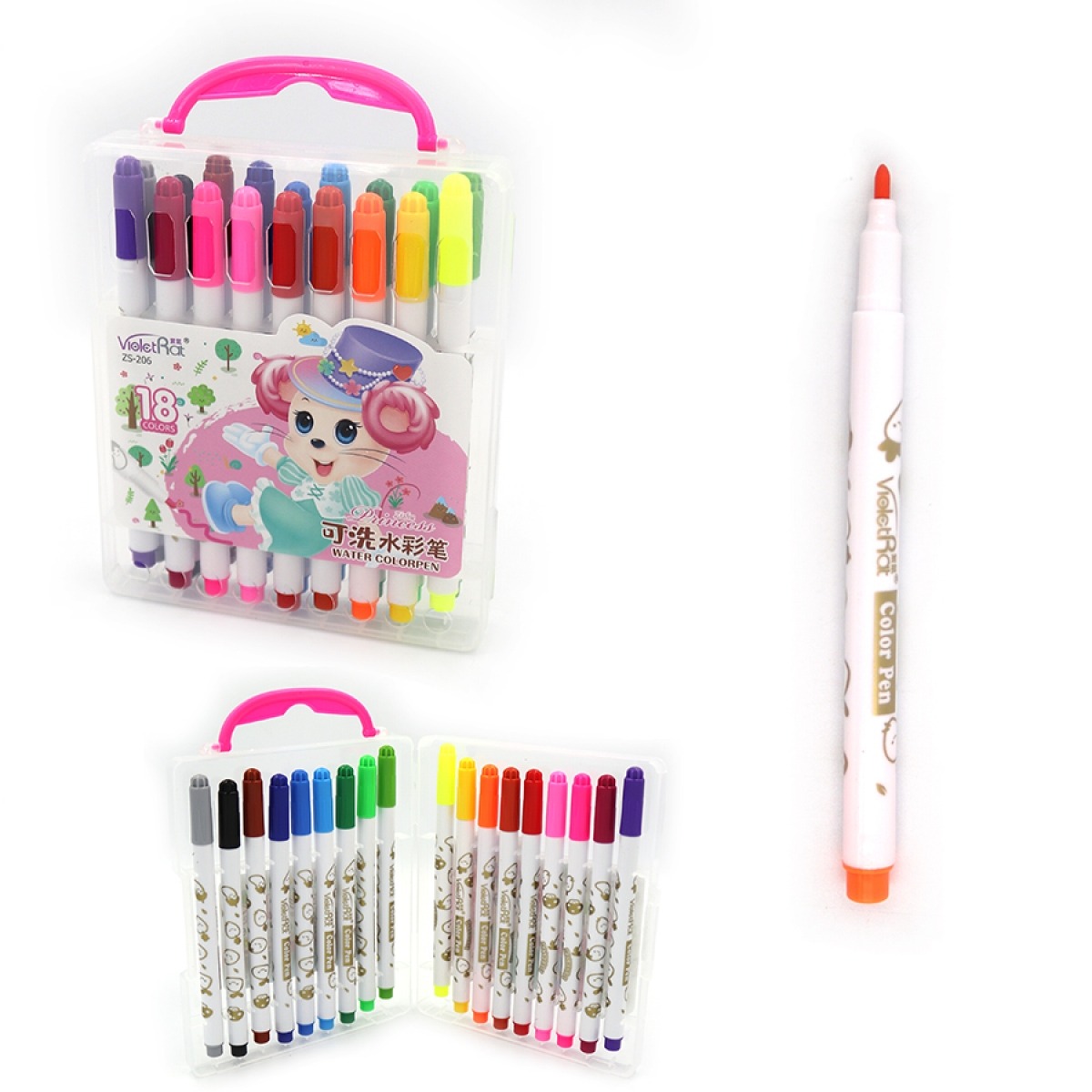 Markers "JO" /206-18/ "Mouse" 18 col. plastic box (1/30/120)