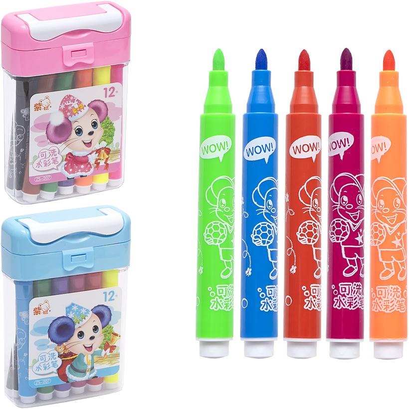 Markers "JO" /ZS-207-12/ "Mouse" 12 col. plastic box (1/24/144)