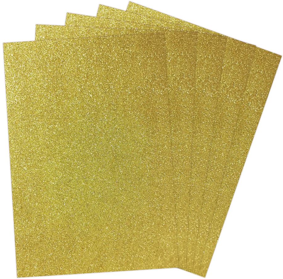 Flexica (foamiran) "Art studio of Happines" /GL-EVA-1,3-004/ Glitter, 1.3 mm yellow (5 sheets in a pack) (1/200)