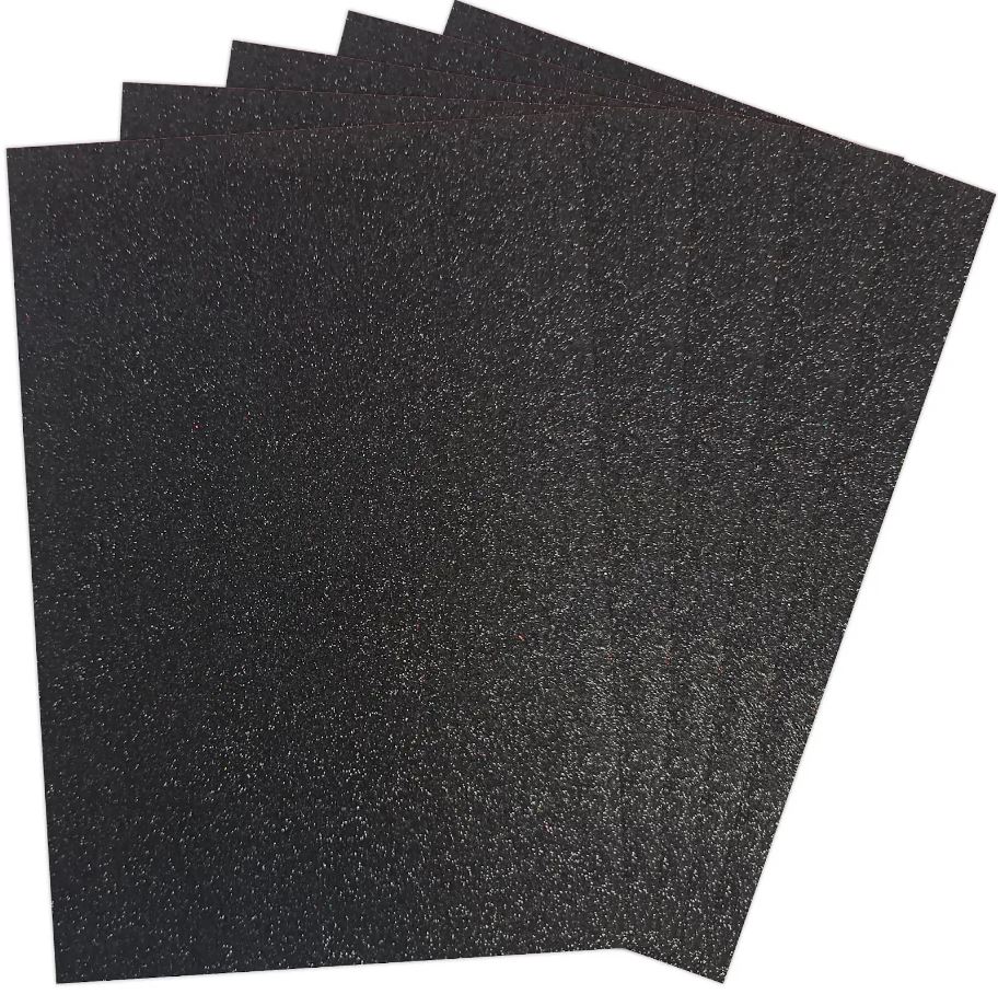 Flexica (foamiran) "Art studio of Happines" /GL-EVA-1,3-015/ Glitter, 1.3 mm black (5 sheets in a pack) (1/200)