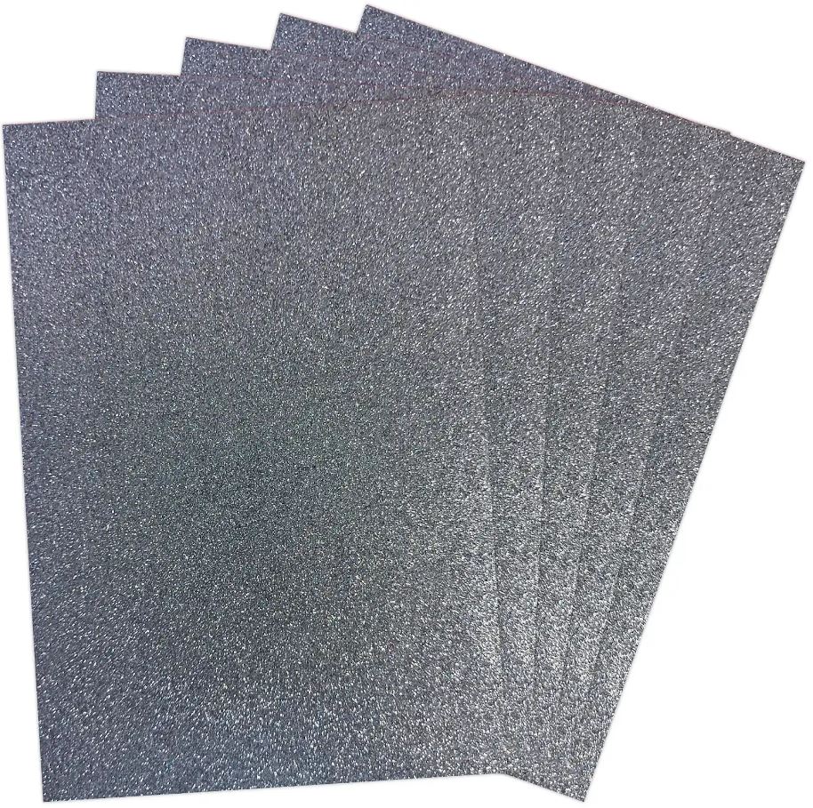 Flexica (foamiran) "Art studio of Happines" /GL-EVA-1,3-021/ Glitter, 1.3 mm gray (5 sheets in a pack) (1/200)