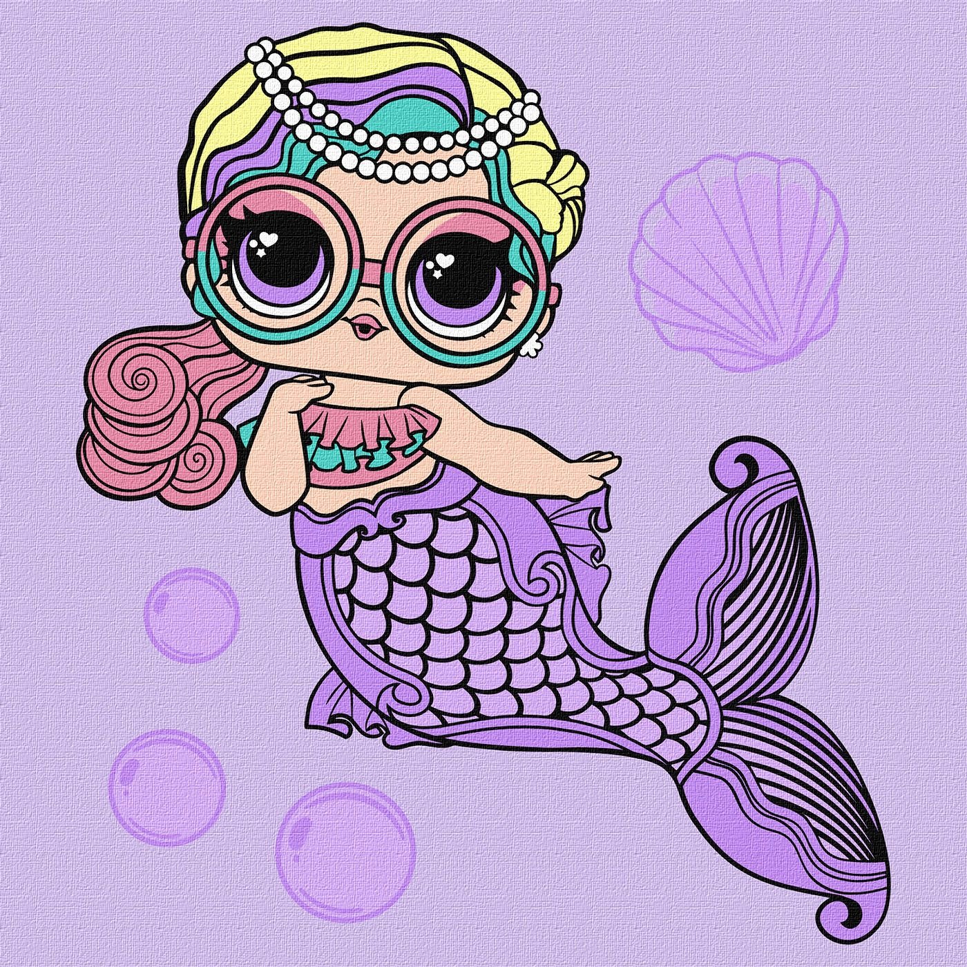 Картина за номерами "Ідейка" /KHO6263/ "LOL Surprise! Mermaids Miss Sea" 40*40 см