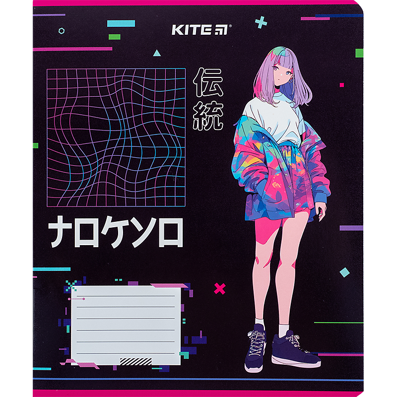 Student's notebook "Kite" 12 sheets == /K24-234-1/ "Kite Anime" Hebrew varnish + UV varnish (25/600)