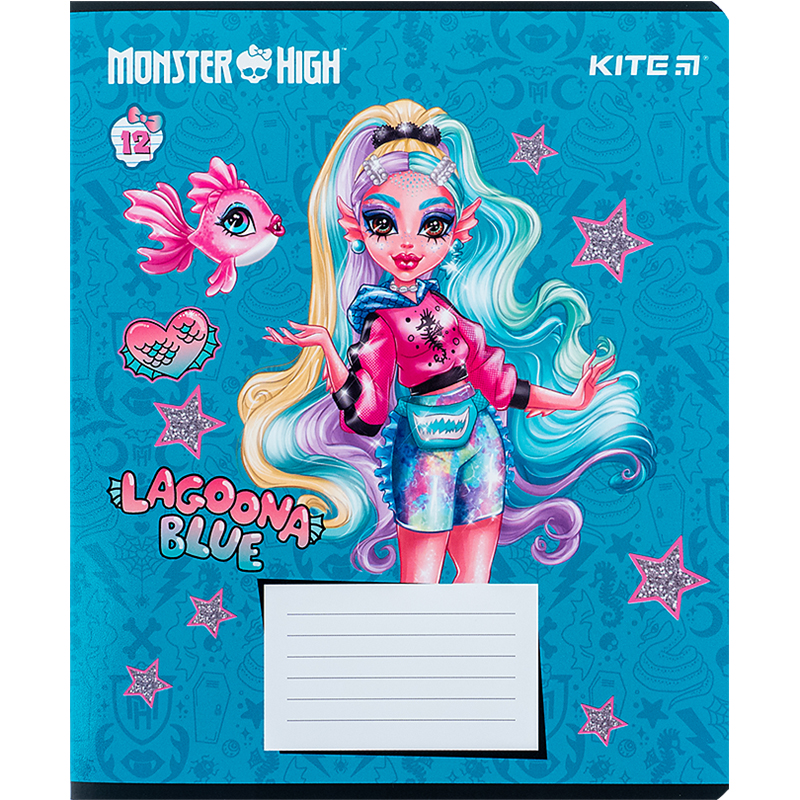 Student's notebook "Kite" 12 sheets == /MH24-234/ "Monster High" Hebrew varnish + UV varnish (25/600)