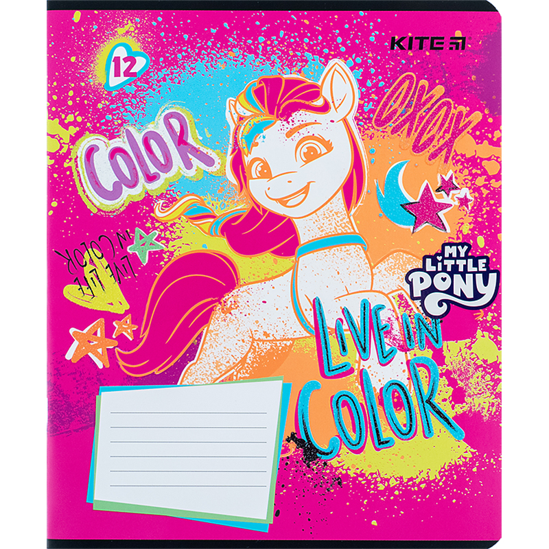 Student's notebook "Kite" 12 sheets == /LP24-234/ "My Little Pony" UV varnish + glitter (25/600)