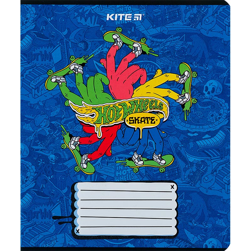 Student's notebook "Kite" 18 sheets # /HW24-236/ "Hot Wheels Skate" Hebrew varnish + UV varnish (20/400)