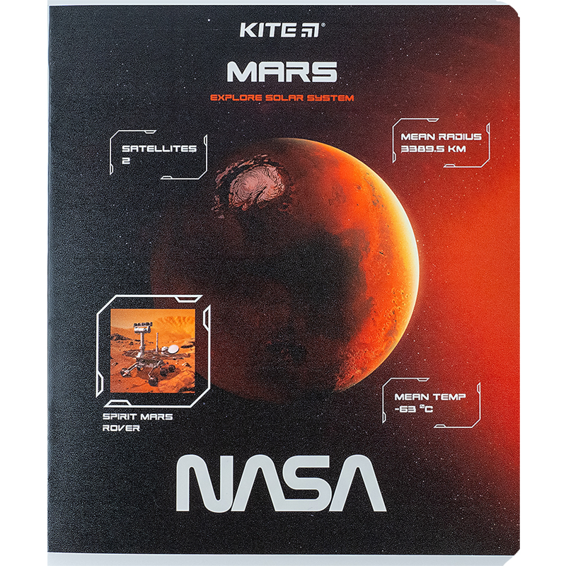 Student's notebook "Kite" 24 sheets # /NS24-238/ "NASA" Hebrew varnish + UV varnish (20/320)