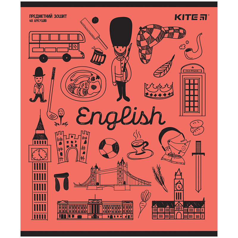 Student's notebook "Kite" 48 sheets == /K24-240-18/ ITEM hybrid varnish+UV, Sketch, English language (8/192)