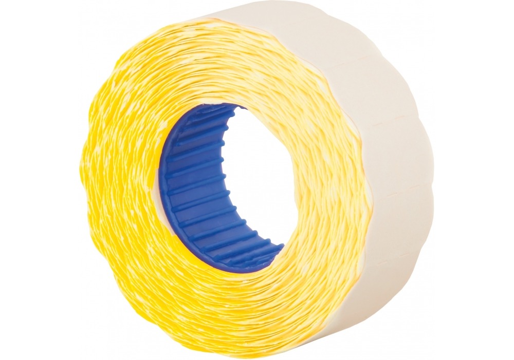 Shaped price tag "Economix" /E21303-05/ for gun E40707, 22x12 mm, 1000pcs/roll, yellow (10/300)