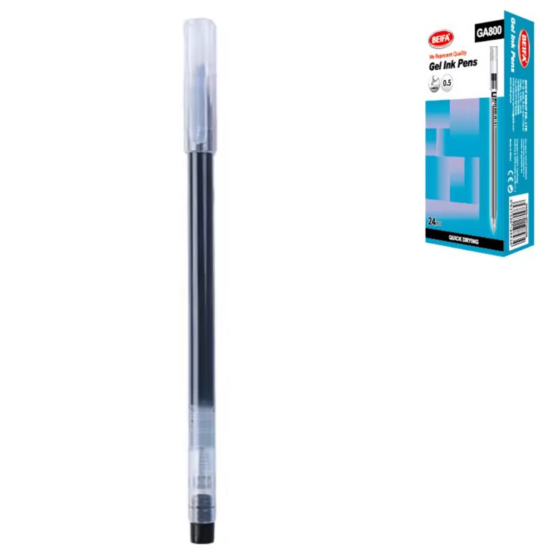 Gel pen "BEIFA" /GA800/ 0.38mm, black (24/1728)