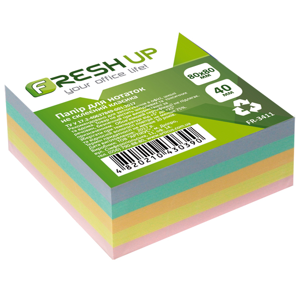 The CLASSIC block is NOT glued. Fresh Up 80*80*40mm. 60g/m2 FR-3411 (1/24)