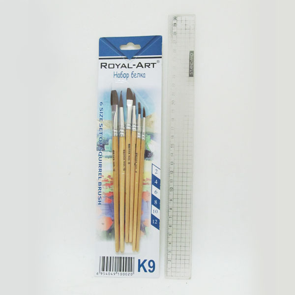 Set of brushes "JO" squirrel /1921/ 6 pcs (2,4,6,10-round,8,12-flat) (RA-K9) (1/24/288)
