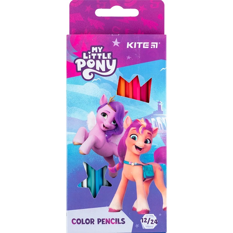 Олівці кольорові "Kite" 24 кол./12шт. /LP24-054/ ДВОСТОРОННІ, My Little Pony (1/12/240)