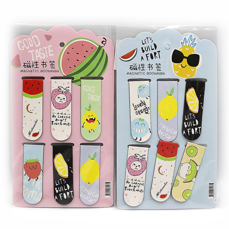 Bookmark-magnet "JO" /HX2271-8/ "Fruits" 6 pcs., 6*2 cm (1/36/1080)