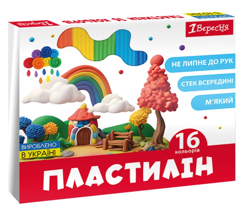 Пластилін 16 кол. 320г "1В" /540676/ "Classic" (1/14)