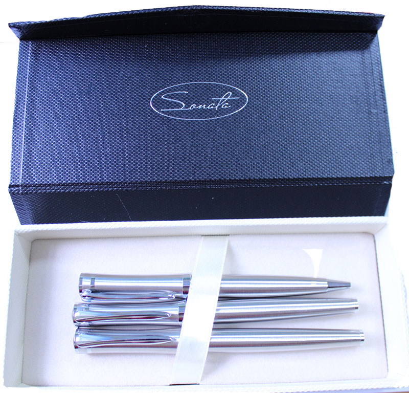 Gift pen 3 pcs. "Sonata" /BRF-3035/ ball + roller + pen Silver