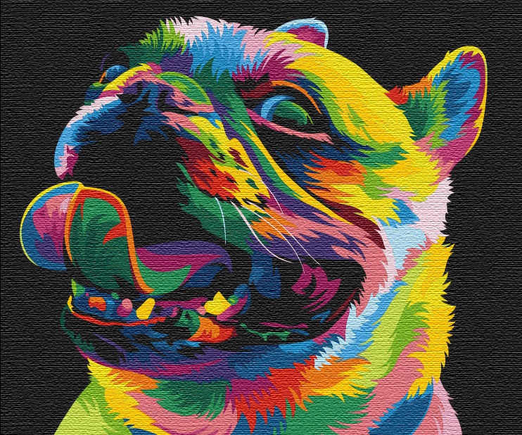 Картина за номерами "Brushme" /BS51463/ "Радужна собака" 40*50см