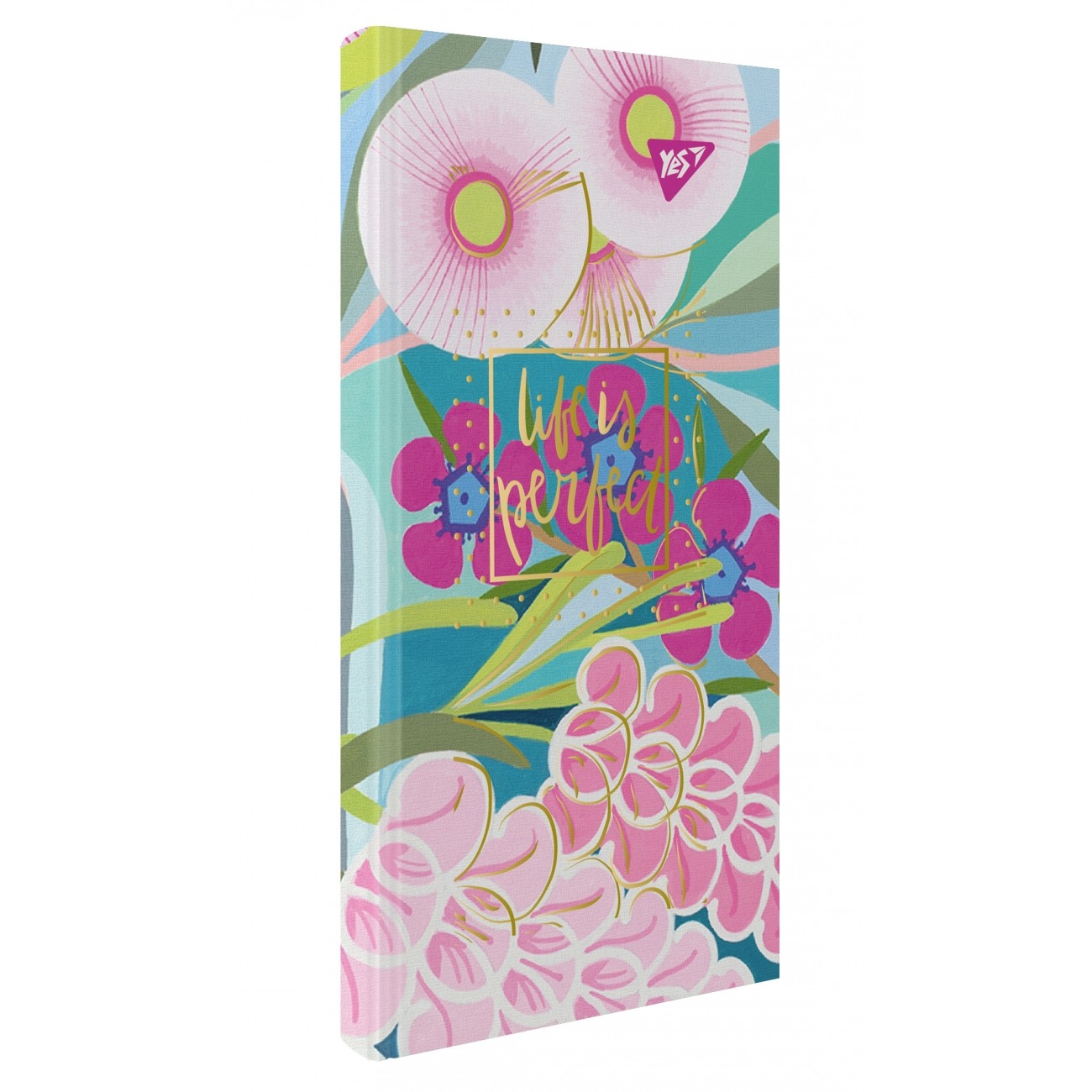 Notebook 100*200/64 =="YES" /151612/ 7BC "LIFE IS PERFECT" lam.soft-touch+fol.gold. (3/30)