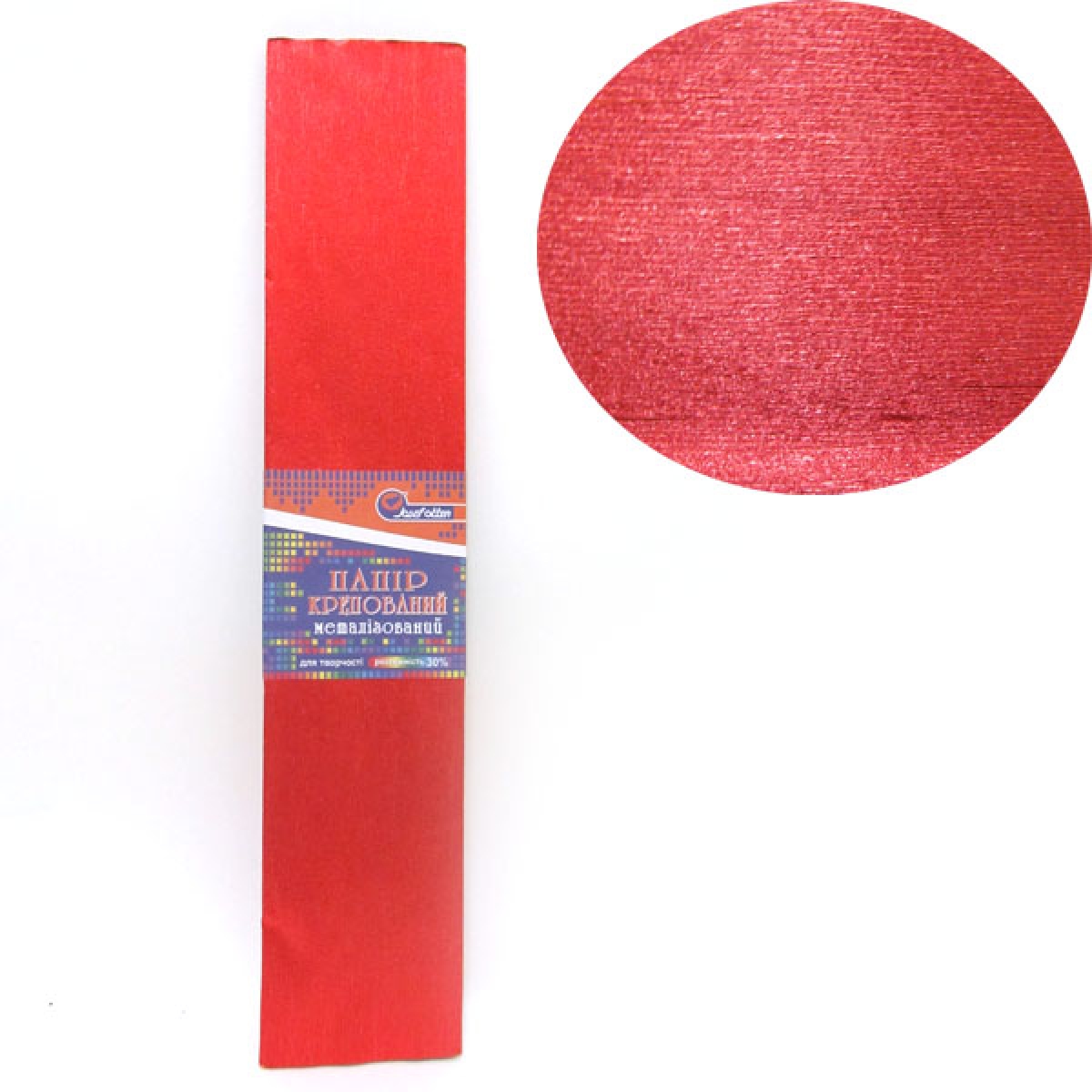 Corrugated paper 30%, 60g/m2 JO /KRM-8062/ 50*200cm, Red metallic (10/200)