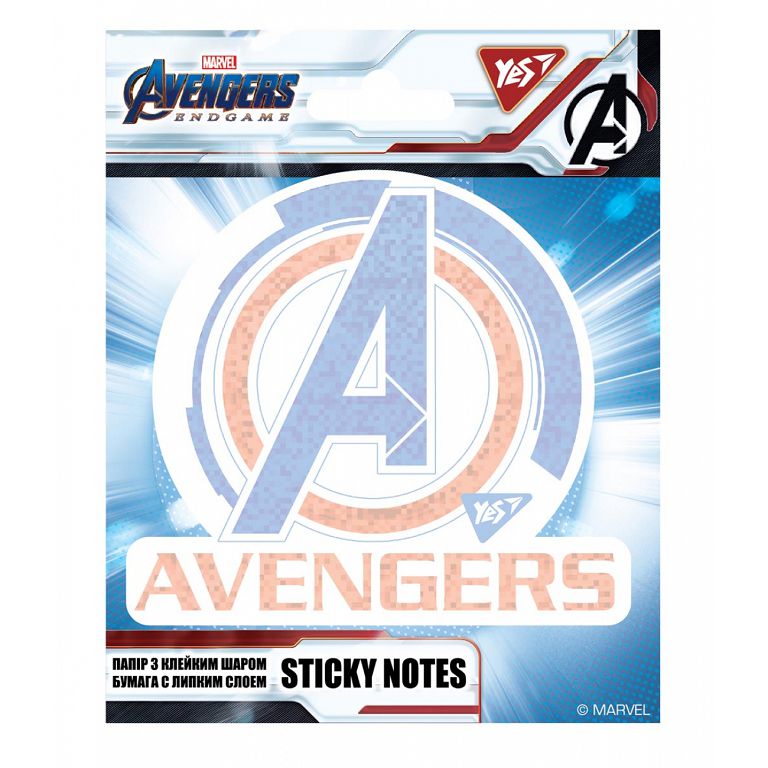 Папір з клейким шаром 93*104 мм "Yes" /170271/ "Marvel. Avengers" 40 арк. (1/24/288)