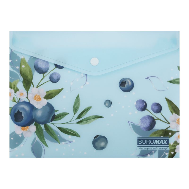 Button-envelope folder A5 "BuroMAX" /BM.3919-17/ matte. plastic, ARABESKI, sea wave (12/360)