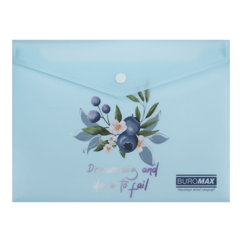 Button-envelope folder A5 "BuroMAX" /BM.3919-52/ matte. plastic, ARABESKI, charoite (12/360)