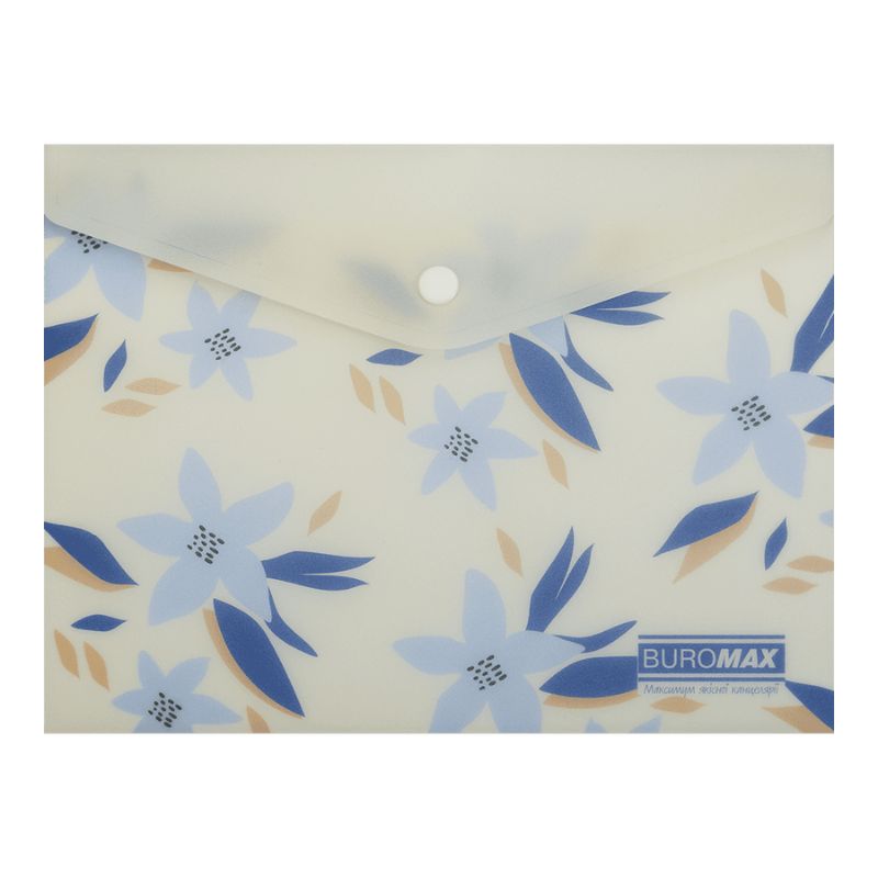 Button-envelope folder A5 "BuroMAX" /BM.3919-53/ matte. plastic, ARABESKI, marengo (12/360)