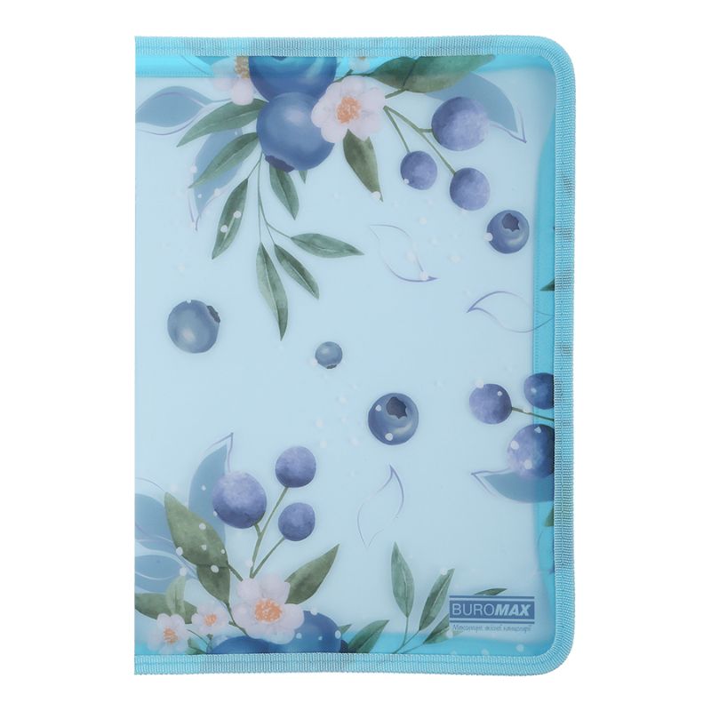 Папка-конверт на блискавці А4 "BuroMAX" /BM.3980-17/ матов. пластик, ARABESKI, морська хвиля (1/12/144)