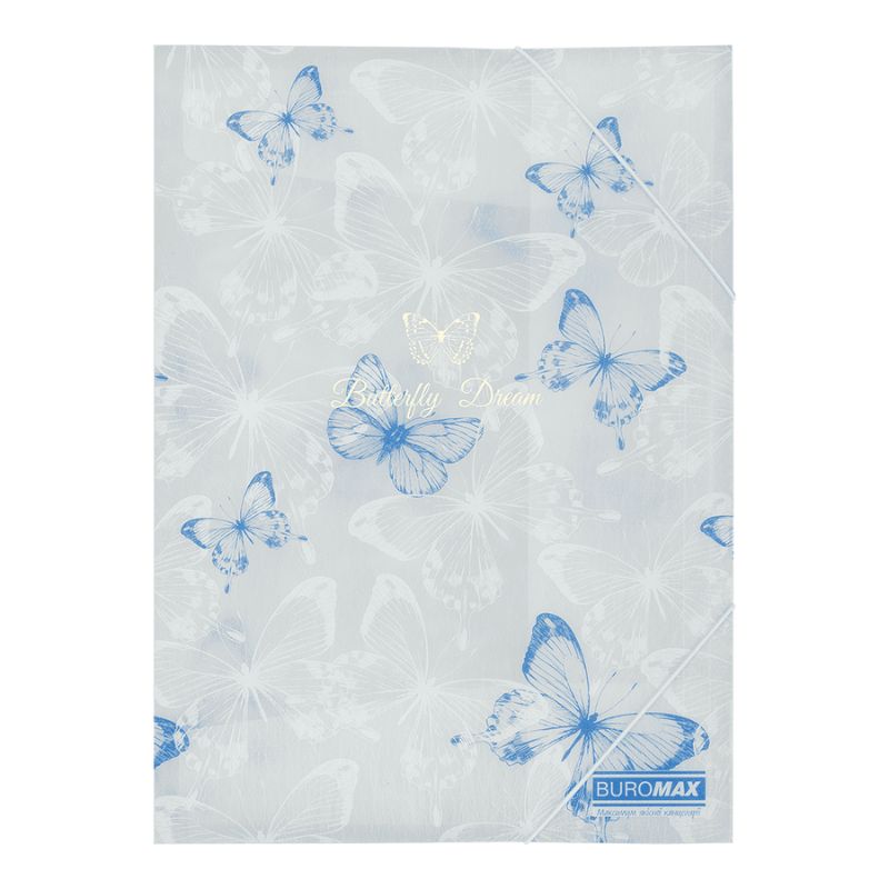 Folder on rubber bands A4 "BuroMAX" /BM.3908-31/ matte. plastic, ARABESKI, white pearl (1/12/180)