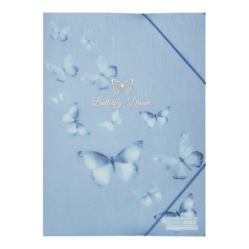 Folder on rubber bands A4 "BuroMAX" /BM.3908-45/ matte. plastic, ARABESKI, electric blue (1/12/180)