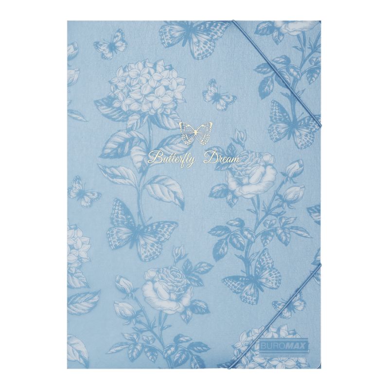 Folder on rubber bands A4 "BuroMAX" /BM.3908-95/ matte. plastic, ARABESKI, blue-gray (1/12/180)