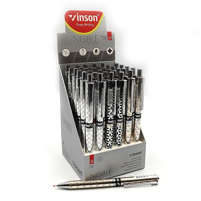 Oil automatic pen "Vinson" /7031/ "Noble/Vigon" 0.7mm, blue, mix (36/1440)