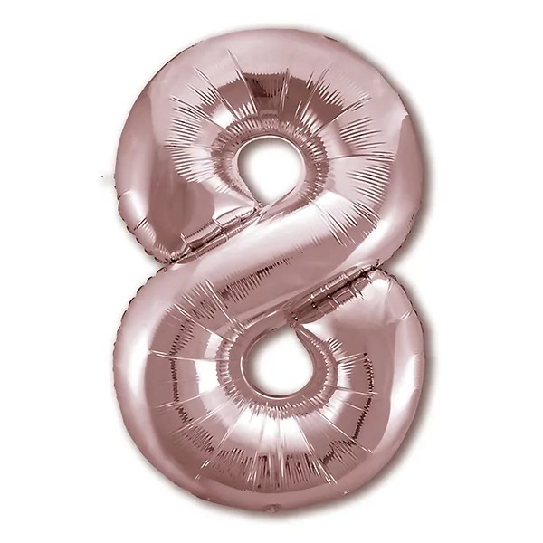 Number ball "WB" /9537rg-8/ "8" rose gold, 75cm (1/10)
