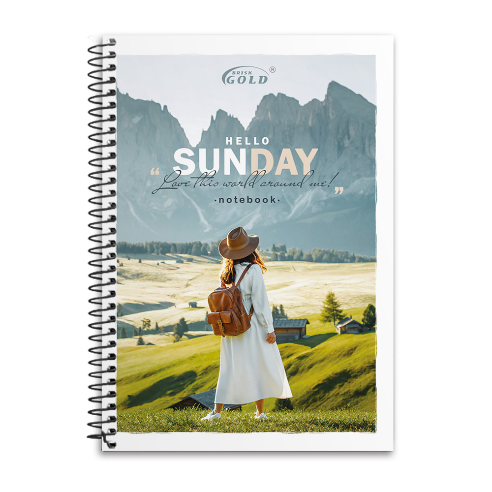 Notebook "Gold Brisk" A6/80 sheets. /СБВ-14/ #6775 side spiral (16/192)