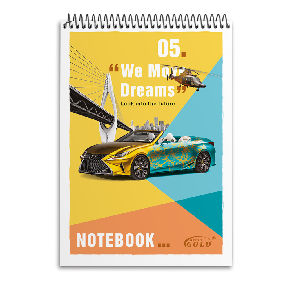 Notebook "Gold Brisk" A6/80 sheets. /СБВ-15/ #6771 upper spiral (14/224)