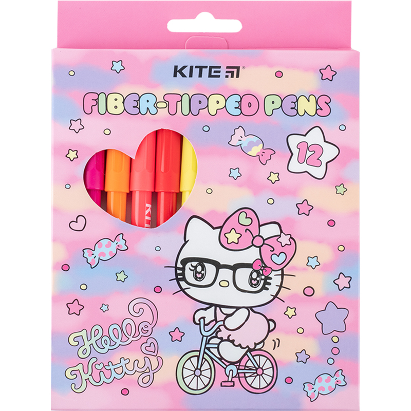 Felt-tip pens "Kite" 12 pcs. /HK24-447/ "Hello Kitty" (1/24/192)