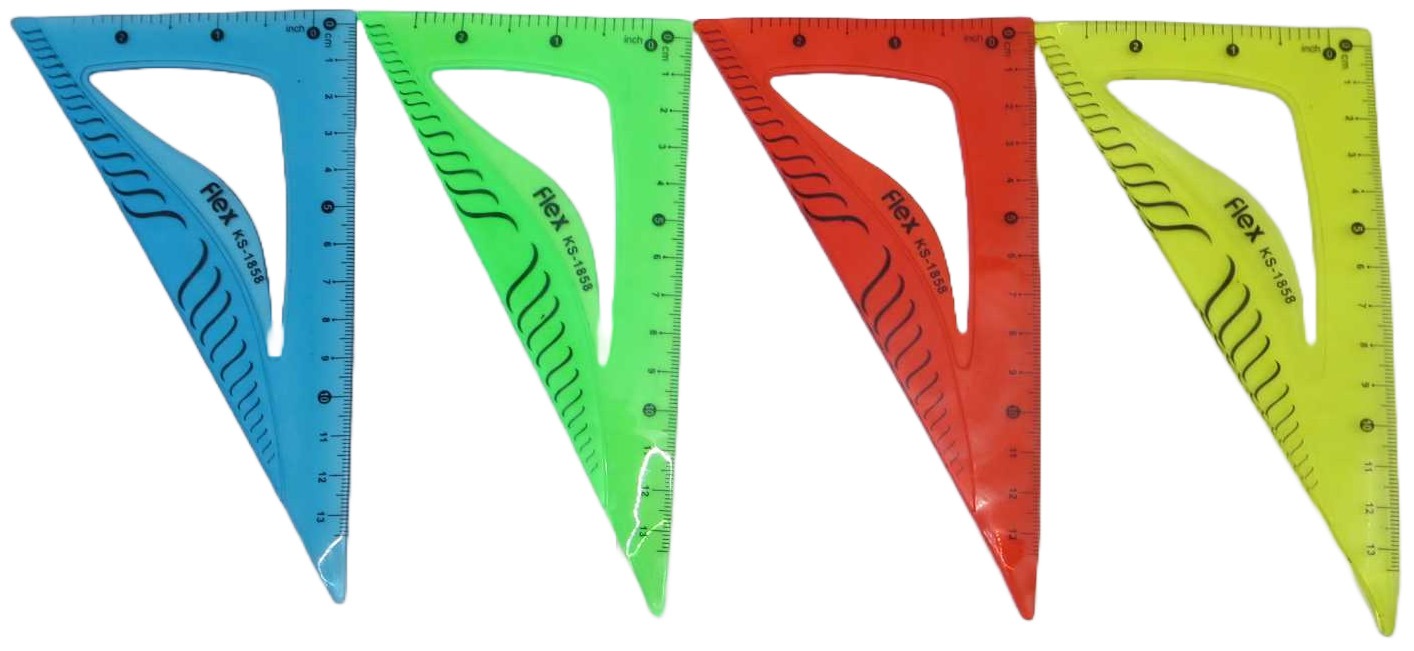 Triangle 15cm "Flex" /1858/ transparent, colored, mix (1/48)
